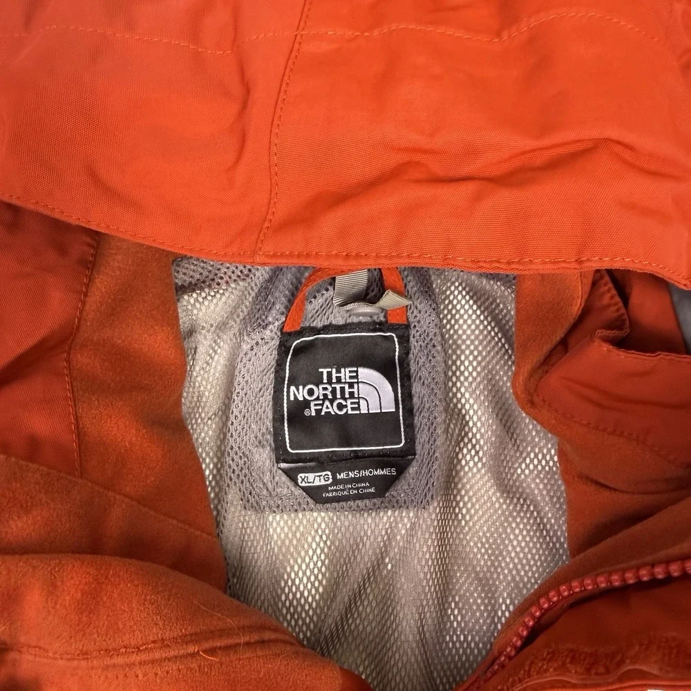 The North Face HyVent Ski Jacket Men's XL Red‎ Hooded Shell Stained